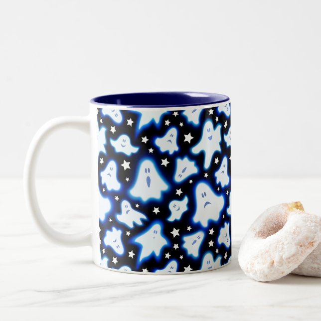 Taza Bicolor Spooky Ghost Mug (Con donut)
