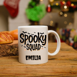 Taza Bicolor Spooky Squad Name Halloween Mug for Friends