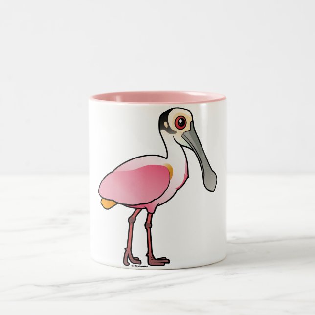 Taza Bicolor Spoonbill rosado lindo (Centro)