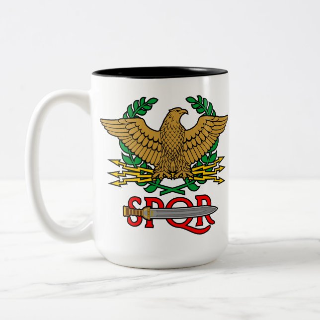 Taza Bicolor SPQR Senatus Populusque Romanus  (Izquierda)