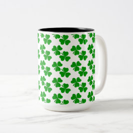 Taza Bicolor Spring Clovers Shamrocks