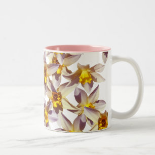 Taza Bicolor Spring Daffodils Floral Photo Mug