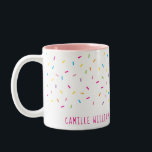 Taza Bicolor SPRINKLES moderno lindo patrón colorido fiesta div<br><div class="desc">por kat massard >> WWW.SIMPLYSWEETPAPERIE.COM <<</div>