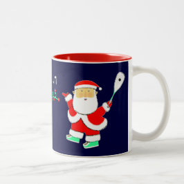 Taza Bicolor Squash Player Christmas