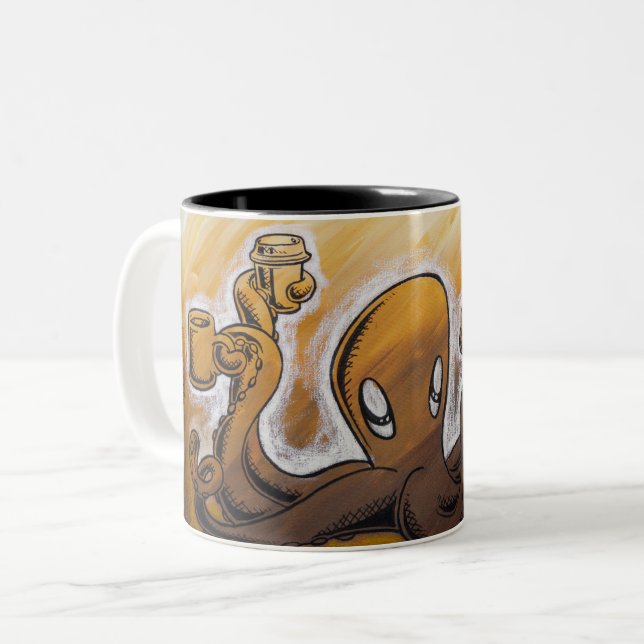 Taza Bicolor Squiggles: Cafeína en todas sus formas (Anverso izquierdo)