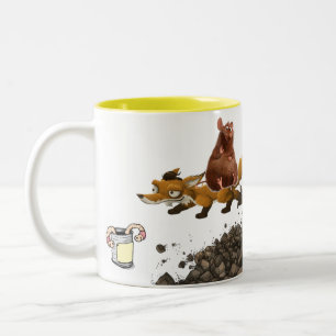 Taza Bicolor Squirrel Fox Worm Mug