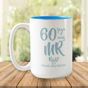 Taza Bicolor Sr. Correcto Diversión 60º Aniversario de Bodas de