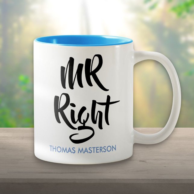 Taza Bicolor Sr. Right Su Nombre Divertido (Subido por el creador)