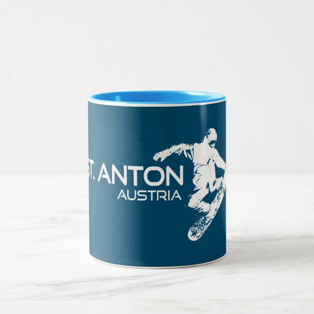 Taza Bicolor St. Anton Austria Snowboard (Centro)