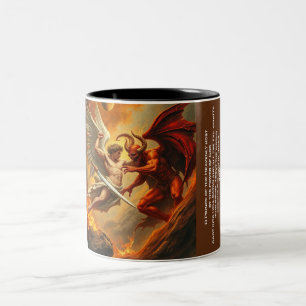 Taza Bicolor St. Michael el Archangel Says Satan Mug de dos ton