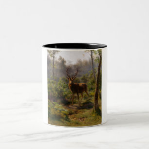Taza Bicolor Stag (ciervo macho) en el bosque (por Rosa Bonheur