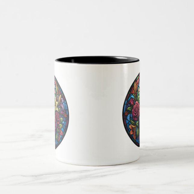 Taza Bicolor Stained Glass Floral Mug  (Centro)