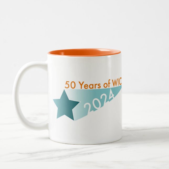 Taza Bicolor Star Naranja Mug (Izquierda)