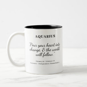 Taza Bicolor Star Power: Aquarius Astrology Mug