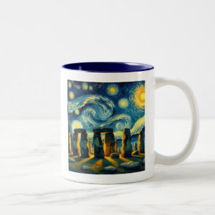 Taza Bicolor Starry Night Stonehenge