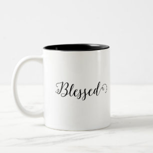 Taza Bicolor Stay Blessed, Bebe Café Diseño sencillo