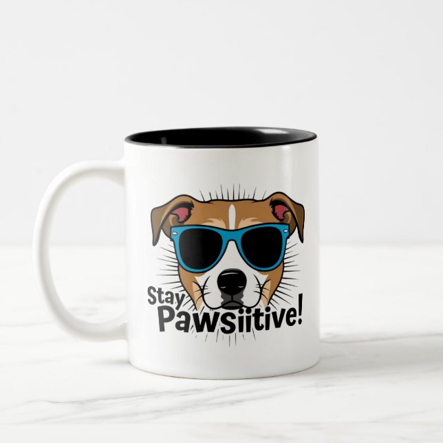 Taza Bicolor Stay Pawsitive Mug (Izquierda)