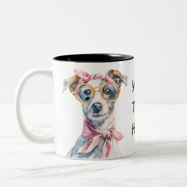 Taza Bicolor Stay Pawsitive – Quirky Pup Edition (Izquierda)