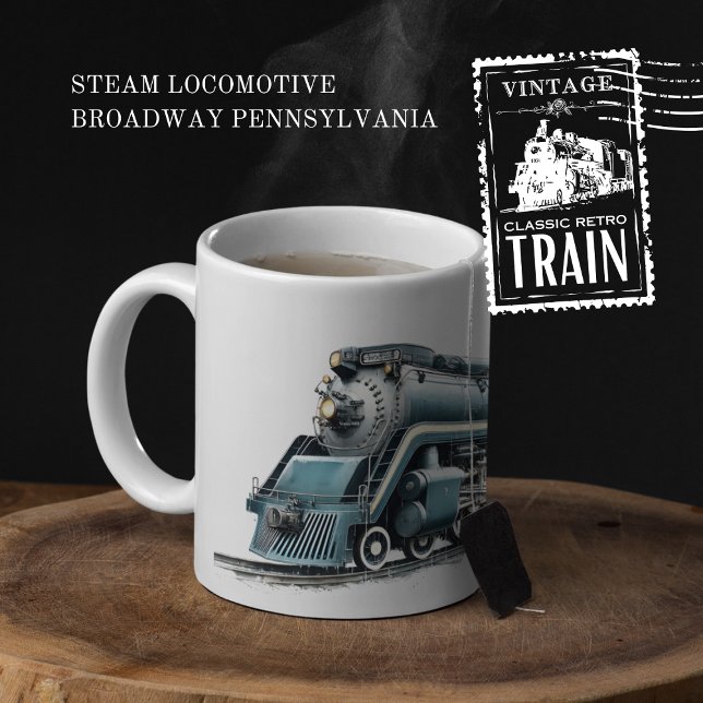 Taza Bicolor Steam Locomotive Broadway Pennsylvania (Steam Locomotive Broadway Pennsylvania cover from The Beekeeper Store)