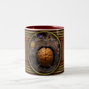 Taza Bicolor Steampunk - sobrecarga de información