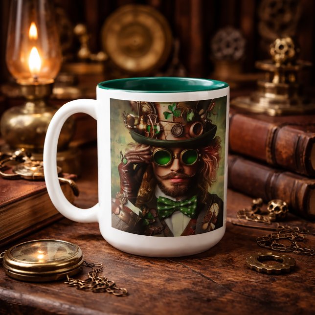 Taza Bicolor Steampunk St. Patrick (Subido por el creador)