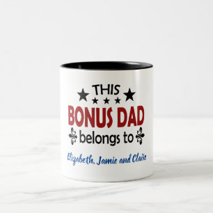 Taza Bicolor Stepdad Bonus Dad Stepfather Birthday Fathers Day