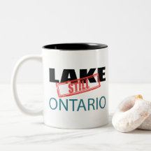 Still Lake Ontario Arte de Sello Rojo Vintage