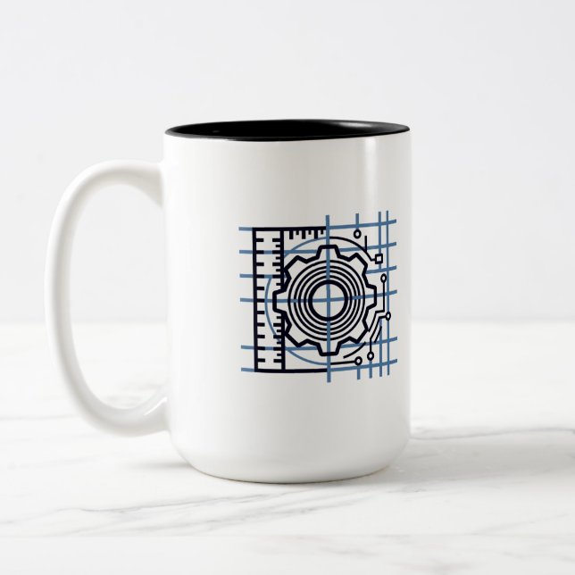 Taza Bicolor Stress → Strain → Coffee | Mechanical Engineer Mug (Izquierda)