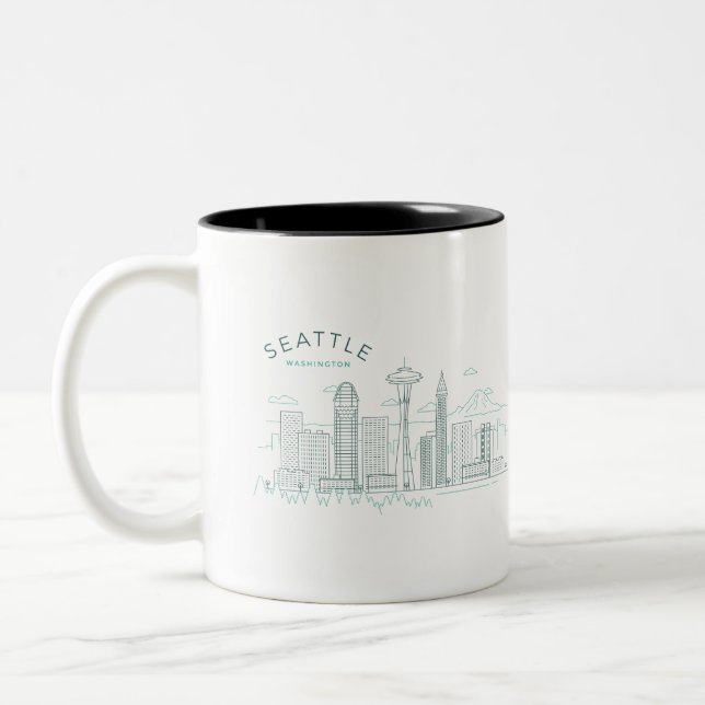 Taza Bicolor Stroke de la línea aérea de Seattle (Izquierda)