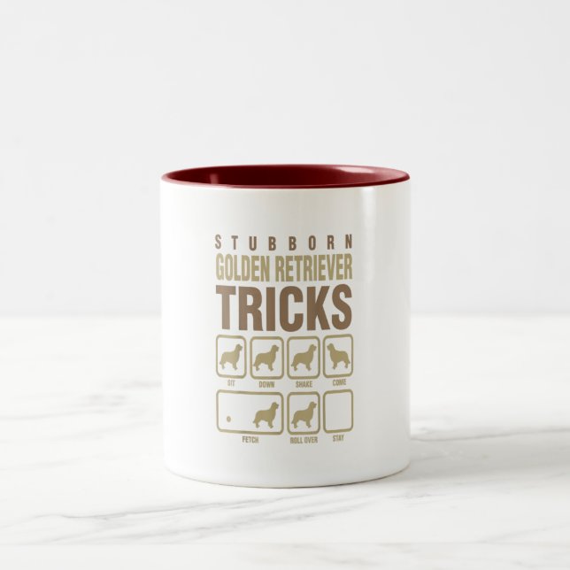 Taza Bicolor Stubborn Golden Retriever Tricks Dog Lover (Centro)