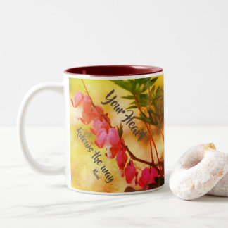 Taza Bicolor Su corazón sabe que el corazón sangrante está Insp