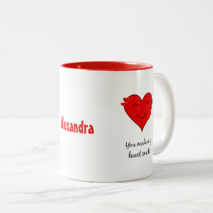Taza Bicolor Su corazón sonriente conocido
