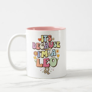 Taza Bicolor Su Cumpleaños Retro Groovy Zodíaco Por Ser Leo