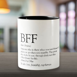 Taza Bicolor Su definición BFF Mejor Amigo Diversión Moderna
