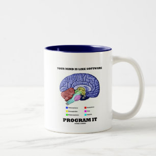 Taza Bicolor Su mente es como el programa informático él (el