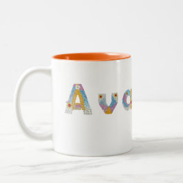 Taza Bicolor Su nombre en letras florales artísticas / Ava