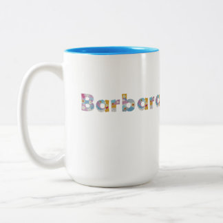 Taza Bicolor Su nombre en letras florales artísticas / Barbara 