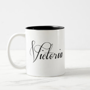 Taza Bicolor Su Nombre Es Victoria Calligraphy