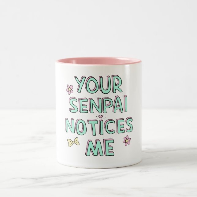 Taza Bicolor Su Senpai me nota (Centro)