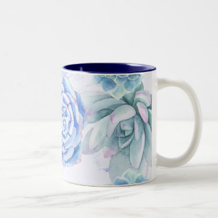 Taza Bicolor Suculentas Fiesta Floral de Mármol Moderno Chic Ja