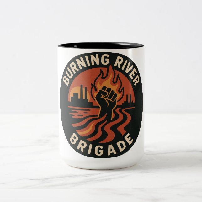 Taza Bicolor Sudadera Burning River Brigade (Centro)