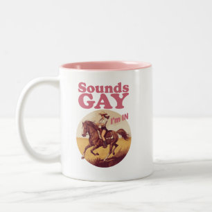 Taza Bicolor Suena gay estoy en el progreso del orgullo occiden
