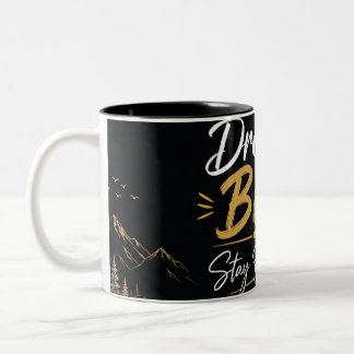 Taza Bicolor Sueña Grande Permanece Humilde Motivacional Negro