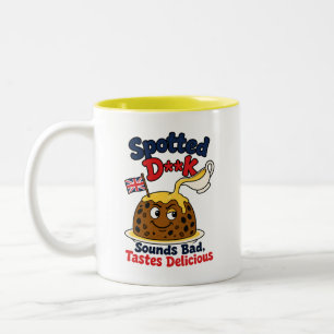 Taza Bicolor Suena Mal Sabor Delicioso Pudin con Manchas