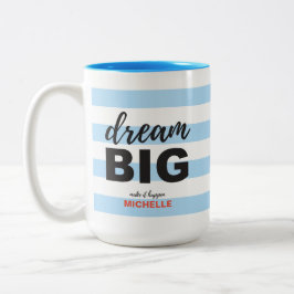 Taza Bicolor Sueño grande, guión texto, personalizado, color Pe