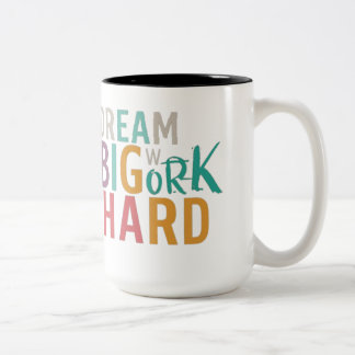 Taza Bicolor Sueño grande, trabajo duro: la música motivacional
