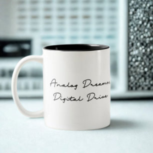 Taza Bicolor Sueños analógicos, unidad digital. Cita