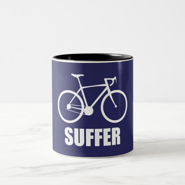 Taza Bicolor Sufrimiento de ciclismo (Centro)