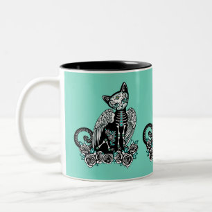 Taza Bicolor Sugar Skull Cat