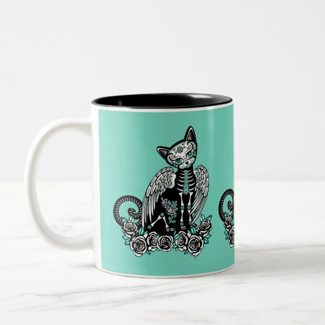 Taza Bicolor Sugar Skull Cat (Izquierda)